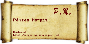 Pénzes Margit névjegykártya